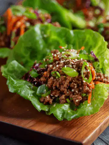 Asian-Style Ground Beef Lettuce Wraps