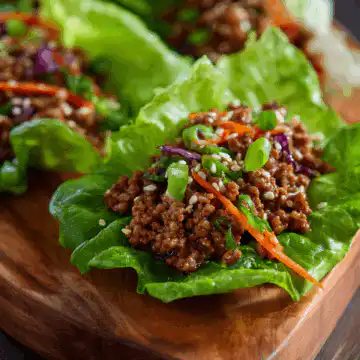 Asian-Style Ground Beef Lettuce Wraps