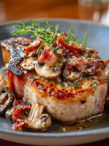 Bacon Mushroom Pork Chops
