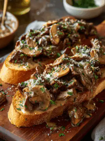 Beef Stroganoff French Bread Toast