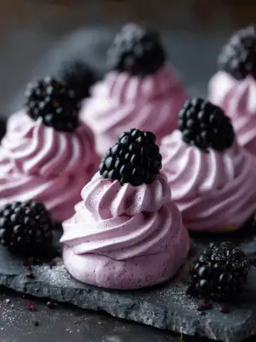 Blackberry Mini Meringues