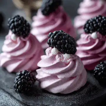 Blackberry Mini Meringues
