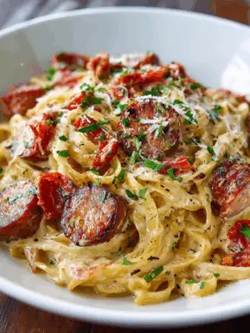 CREAMY CAJUN SAUSAGE PASTA