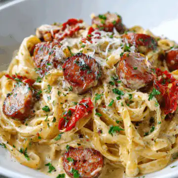 CREAMY CAJUN SAUSAGE PASTA