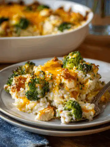 Cheesy Chicken Broccoli and Rice Casserole