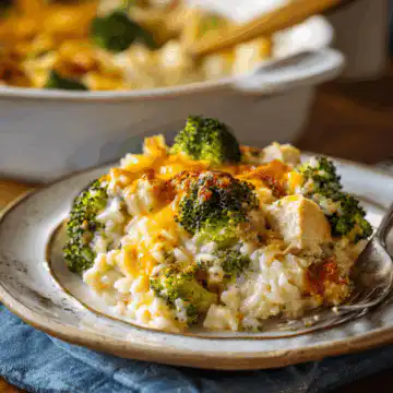 Cheesy Chicken Broccoli and Rice Casserole