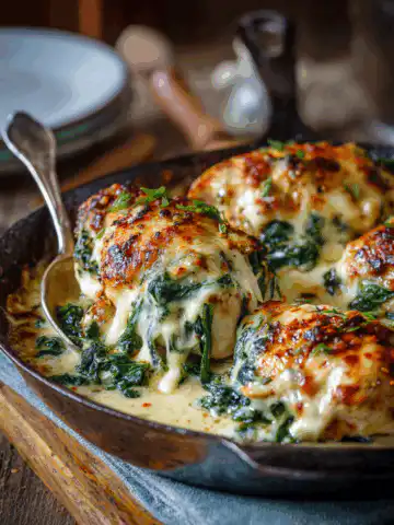 Cheesy Chicken, Spinach