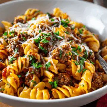 Cheesy Ground Beef Pasta