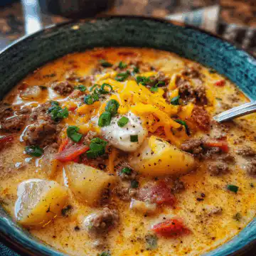 Cheesy Hamburger Potato Soup