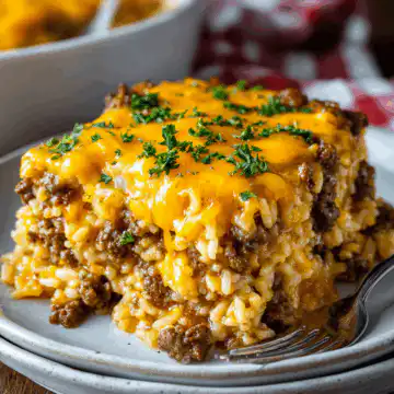 Cheesy Hamburger Rice Casserole Recipe