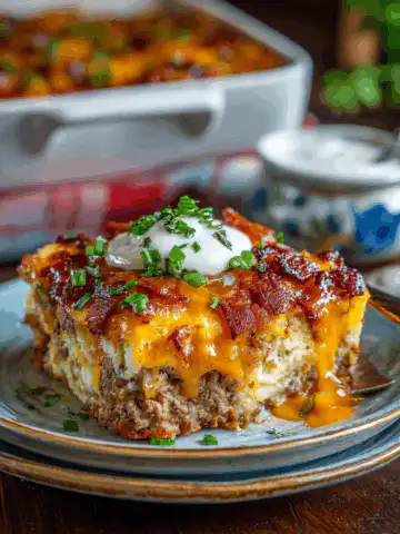 Cheesy Loaded Meatloaf Casserole