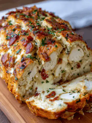 Chicken Bacon Ranch Stuffed Bread