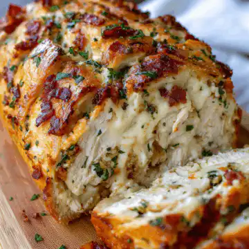 Chicken Bacon Ranch Stuffed Bread