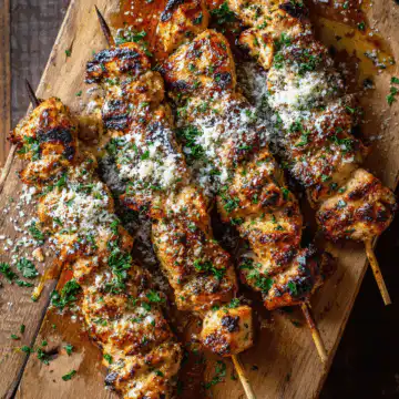 Chicken Skewers with Parmesan and Garlic