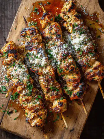 Chicken Skewers with Parmesan and Garlic