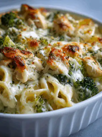 Chicken and Broccoli Baked Alfredo