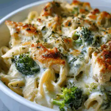 Chicken and Broccoli Baked Alfredo