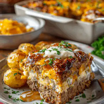 Cowboy Meatloaf and Potato Casserole