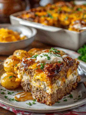 Cowboy Meatloaf and Potato Casserole