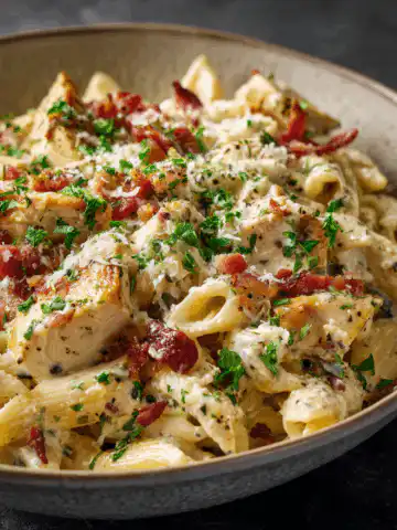 Creamy Chicken Bacon Ranch Pasta