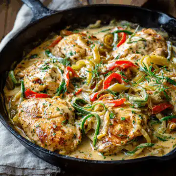 Creamy Pepperoncini Chicken Skillet