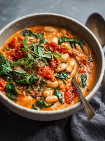Creamy Vegan Tomato White Bean Stew