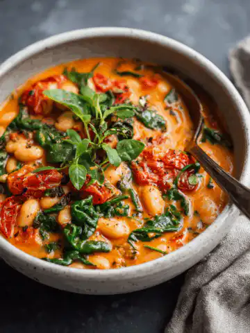 Creamy Vegan Tomato White Bean Stew