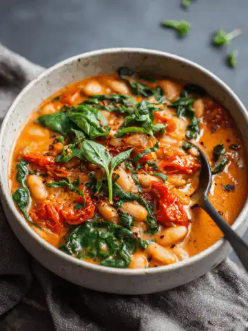 Creamy Vegan Tomato White Bean Stew