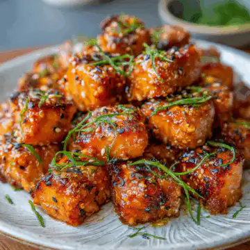 Crispy Honey Garlic Salmon Bites