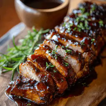 Crockpot Brown Sugar Balsamic Glazed Pork