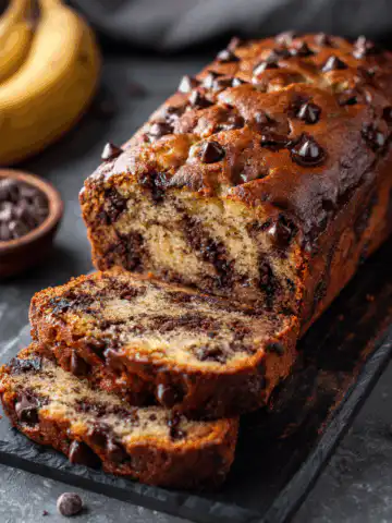 EASY CHOCOLATE CHIP BANANA BREAD