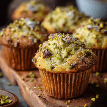 Easy Bakery Style Pistachio Muffins