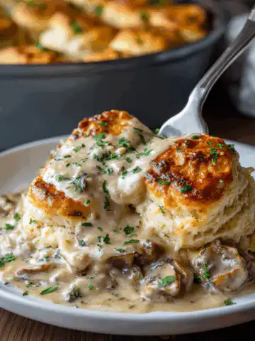 Easy Biscuits & Gravy Casserole