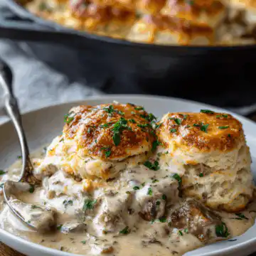Easy Biscuits & Gravy Casserole