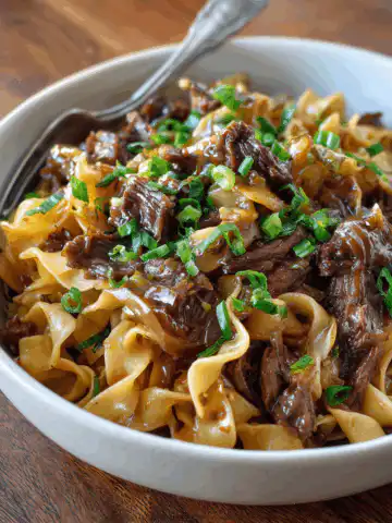 French Onion Beef and Noodles
