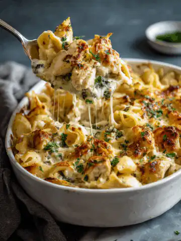 Garlic Parmesan Chicken Pasta Bake