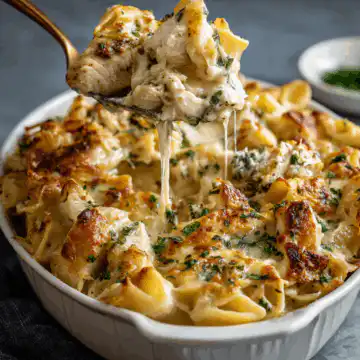 Garlic Parmesan Chicken Pasta Bake