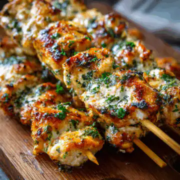 Garlic Parmesan Chicken Skewers