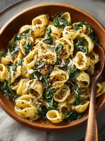 Garlic Parmesan Pasta with Spinach