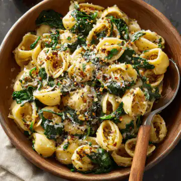 Garlic Parmesan Pasta with Spinach
