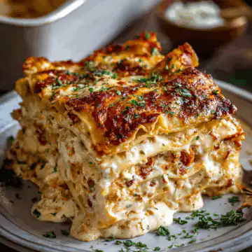 Gluten Free Garlic Chicken Lasagna