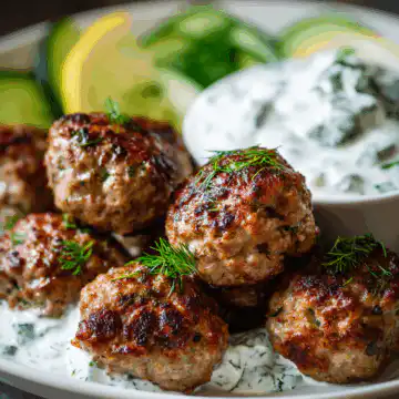 Greek Turkey Meatballs with Tzatziki
