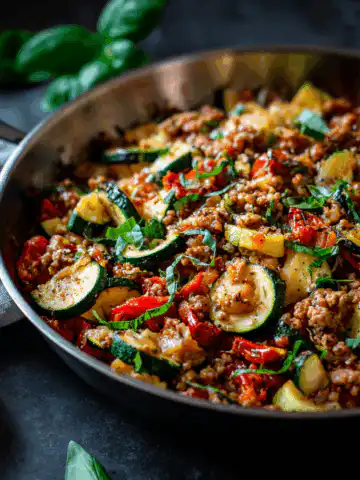 Ground Turkey And Zucchini Skillet