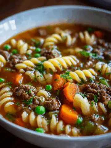 Hamburger Noodle Soup