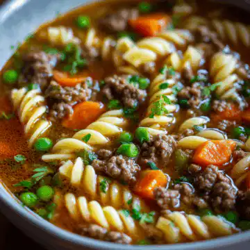 Hamburger Noodle Soup