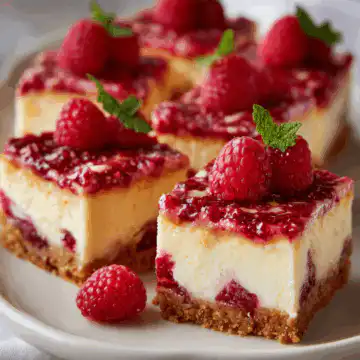 Heavenly Raspberry Cheesecake Bars