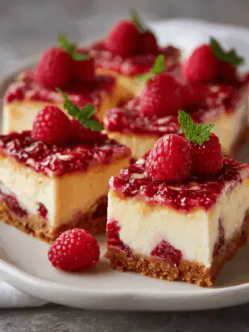 Heavenly Raspberry Cheesecake Bars