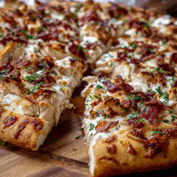 Homemade Chicken Bacon Ranch Pizza