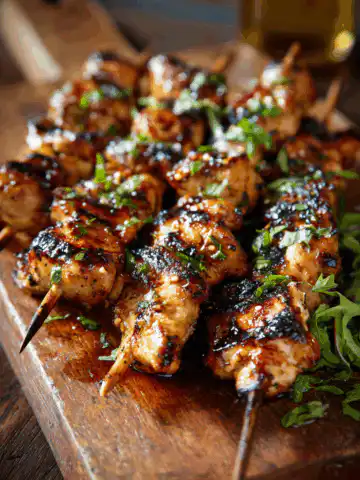Honey Garlic Chicken Skewers