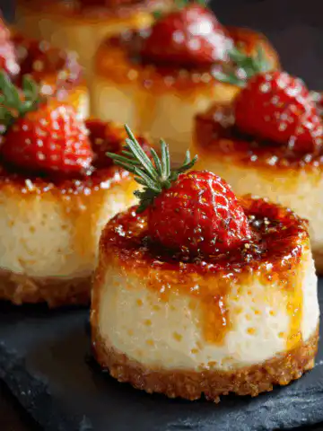 Irresistible Mini Crème Brûlée Cheesecakes